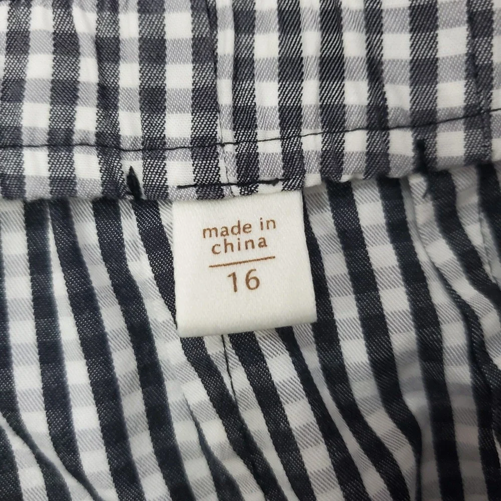 Coldwater Creek Womens Pants‎ Size 16 Plaid Cotton Spandex Black White Checkered - Picture 5 of 13
